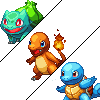 Kanto starters icon/pixelart