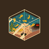 Fish Tank with a Volcano icon/pixelart