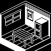 1 Bit isometric room icon/pixelart