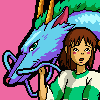 Chihiro and Haku icon/pixelart
