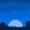 Blue night icon/pixelart