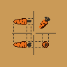 Ortographic Projection of a Carrot icon/pixelart