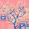 Cherry falls icon/pixelart