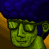 Green man's afro icon/pixelart