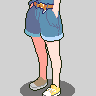 grey hair girl icon/pixelart