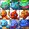 Kanto starters full icon/pixelart