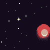 Alien New Year's Eve icon/pixelart