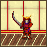Sword swinging samurai icon/pixelart