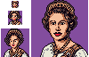 Andy Warhol Portraits : Queen Elizabeth II icon/pixelart