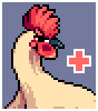 Modern Game Bantam chicken icon/pixelart