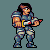 Warrior (idle + walk cycle) icon/pixelart