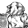 Biking in front of the sea icon/pixelart