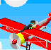 Biplane Through the Clouds icon/pixelart