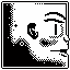 Black And White Square Head icon/pixelart
