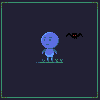 Blob boy and his Bat icon/pixelart