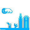 Blue City - Futuristic icon/pixelart