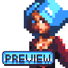 Blue girl icon/pixelart