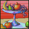 bowl of fruit icon/pixelart