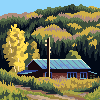 Summer cabin icon/pixelart