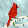 Winter Cardinal icon/pixelart