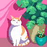 cat and plants icon/pixelart
