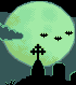Graveyard at night icon/pixelart