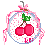Cherry glitter Globe icon/pixelart