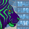 A girl and her pet fear icon/pixelart