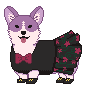 Fancy Corgi icon/pixelart