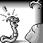Crow Attacking Worm icon/pixelart