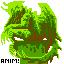 Cthulhu statue during thunder icon/pixelart