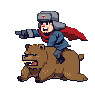 Commission: riding a bear icon/pixelart