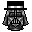 darth vader with a tophat icon/pixelart