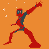 Deadpool shooting stars icon/pixelart