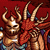 Demon and Dragon icon/pixelart