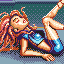 Roller derby pin up icon/pixelart
