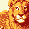 desert lion icon/pixelart