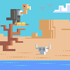 Desert scene pixel art icon/pixelart