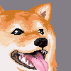 cute Shiba and his quartz icon/pixelart