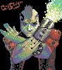 Cyber punk. icon/pixelart