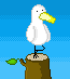 Duck on Log icon/pixelart