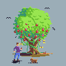 Pomegranate Tree icon/pixelart
