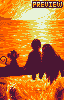 Sunset Waterfall icon/pixelart