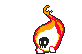 Fire Minion walking icon/pixelart