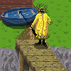 Spooky one-handed fisherman icon/pixelart