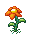 Red Isometric Flower icon/pixelart