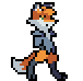 Smug Fox Walk icon/pixelart