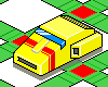 Futuristic car animated floating icon/pixelart