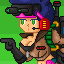 Girls like to buster. icon/pixelart