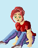 girl sitting icon/pixelart